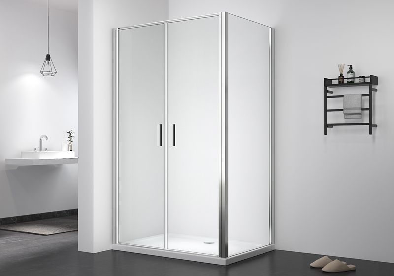 PV 1904 6mm 2 dørs glaspivot plus brusevæg+sidepanel
