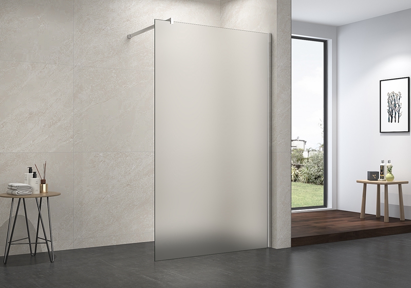 EX-101 6/8/10mm krom mattet sikkerhedsglas walk-in bruseafskærmning