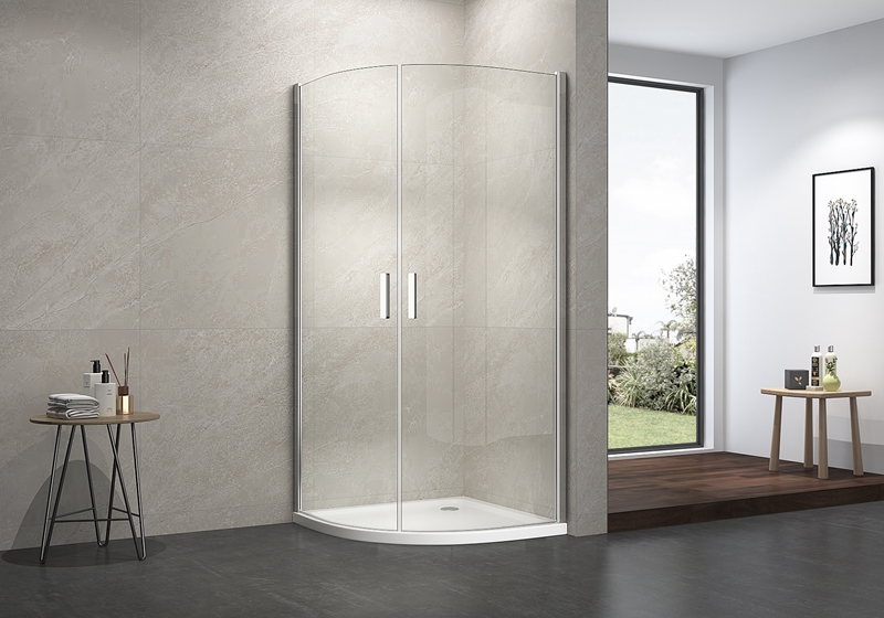 EX-214 6 mm letrengørende glas kvadrant pivot klassisk brusekabine