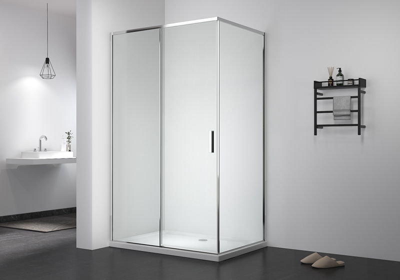 EX-507-2 5/6mm enkelthjuls glidende slank brusekabine +sideglas